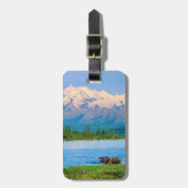 Bull moose in Wonder Lake ラゲッジタグ (正面縦)