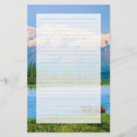 Bull moose in Wonder Lake 便箋 (正面)