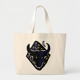 Bull Sign Spirit Tote – Steady Zodiac Personality ラージトートバッグ