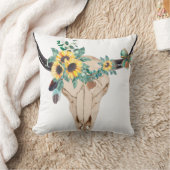 Bull Skull Sunflowers クッション (ブランケット)