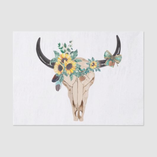 Bull Skull Sunflowers 薄葉紙 (正面)