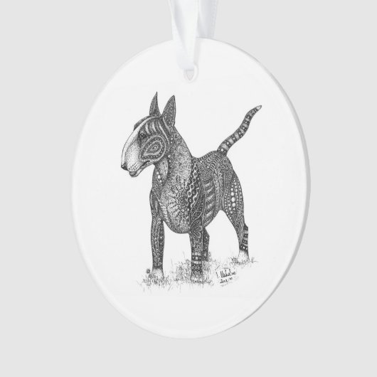 Bull terrier Acrylic Ornament オーナメント (正面)