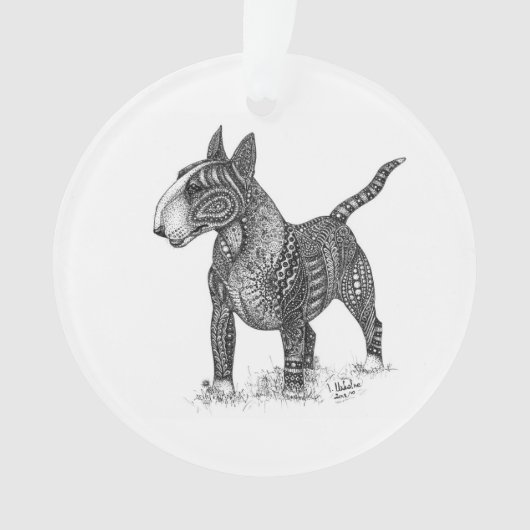 Bull terrier Acrylic Ornament オーナメント (正面)
