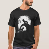 Bull Terrier And Moon Halloween Tシャツ (正面)