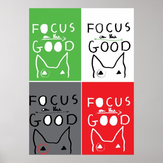 Bull Terrier Artポップ・アートの GOODインスピレーションに焦点を当てる ポスター (正面)