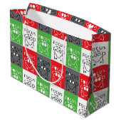 Bull Terrier Artポップ・アートの GOODインスピレーションに焦点を当てる ラージペーパーバッグ (裏面アングル)