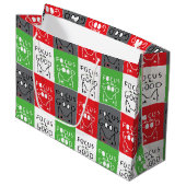 Bull Terrier Artポップ・アートの GOODインスピレーションに焦点を当てる ラージペーパーバッグ (正面アングル)