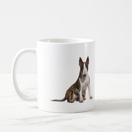 Bull Terrier (B) – ブリンドルとホワイト コーヒーマグカップ (左)