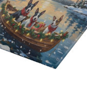 Bull Terrier Christmas Boat Holiday カッティングボード (角)