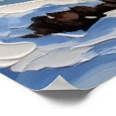 Bull Terrier Christmas Boat Holiday ポスター (角)