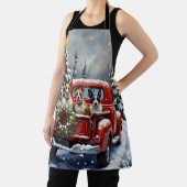 Bull Terrier Christmas Red Truck Holiday エプロン (インサイチュ)