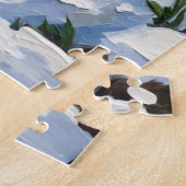 Bull Terrier Christmas Red Truck Holiday ジグソーパズル (側面)