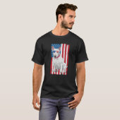 Bull Terrier Dad Mom American Flag Miniature Bull Tシャツ (正面フル)