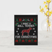 Bull Terrier Dog Lover Xmas Gifts Dog Ugly Christm カード (黄色い花)
