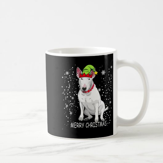 Bull Terrier Dog Tree Christmas Sweater Xmas Dogs コーヒーマグカップ (右)