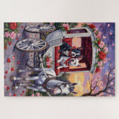 Bull Terrier Dog Valentine's Day ジグソーパズル (横)