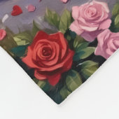 Bull Terrier Dog Valentine's Day フリースブランケット (角)