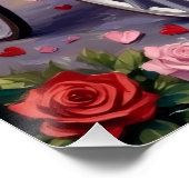 Bull Terrier Dog Valentine's Day ポスター (コーナー)