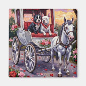 Bull Terrier Dog Valentine's Day マグネット (正面)