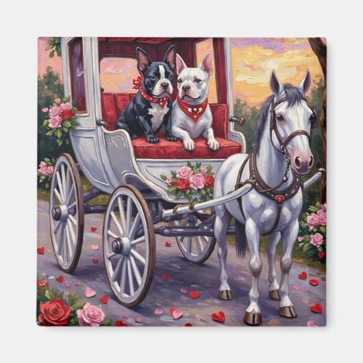 Bull Terrier Dog Valentine's Day マグネット (正面)