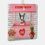 Bull Terrier Dog Valentine's Day Kissing Booth セラミックオーナメント (右)