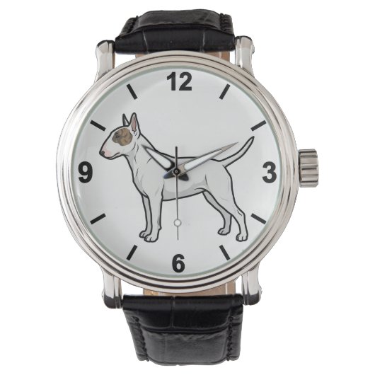 Bull Terrier Dog Wrist Watch Bold Pet Style 腕時計 (正面)