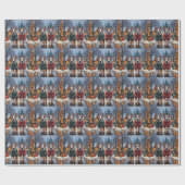 Bull Terrier Dogs Christmas Snow Holiday ラッピングペーパー (フラット)