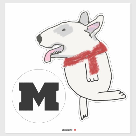 Bull Terrier enjoys traveling Sticker シール (シート)