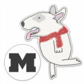 Bull Terrier enjoys traveling Sticker シール (正面)