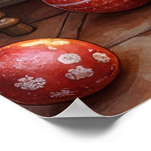 Bull Terrier Fireplace with Christmas Lights ポスター (角)