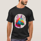 Bull Terrier Funny Multicolor Animal Tシャツ (正面)