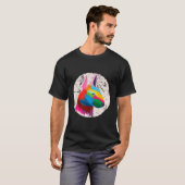 Bull Terrier Funny Multicolor Animal Tシャツ (正面フル)