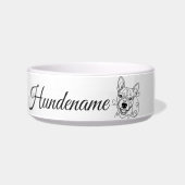 Bull Terrier Minimalist Line Art personalized bowl ボウル (正面)