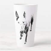 Bull Terrier Mug – Gritty Ink Style カフェラテマグ (正面)