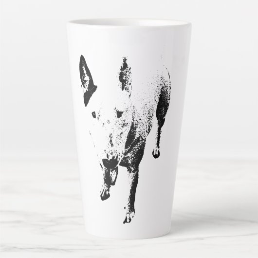 Bull Terrier Mug – Gritty Ink Style カフェラテマグ (正面)