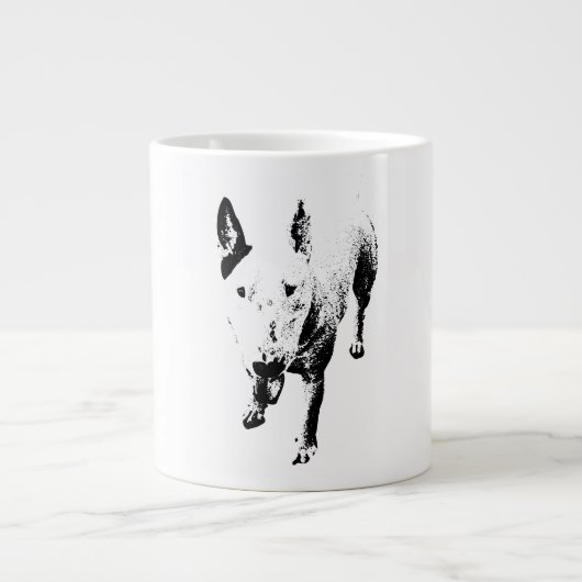 Bull Terrier Mug – Gritty Ink Style ジャンボコーヒーマグカップ (正面)