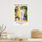 Bull Terrier on Toilet Art - Matisse Style ポスター (キッチン)