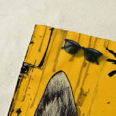 Bull Terrier Punk Portrait with Grunge Yellow Back ビーチタオル (インサイチュ)