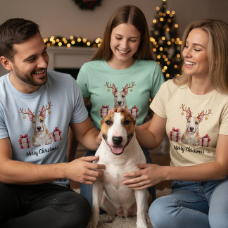 Bull Terrier Reindeer Tシャツ