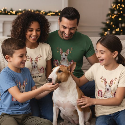 Bull Terrier Reindeer Tシャツ