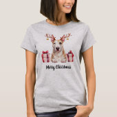 Bull Terrier Reindeer Tシャツ (正面)