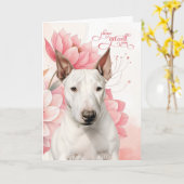 Bull Terrier Soft Pink Botanical Blooms Get Well カード (黄色い花)