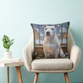 Bull Terrier with Christmas Lights Holiday クッション (椅子)