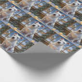 Bull Terrier with Christmas Lights Holiday ラッピングペーパー (角)