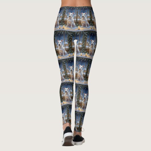 Bull Terrier with Christmas Lights Holiday レギンス (裏面)