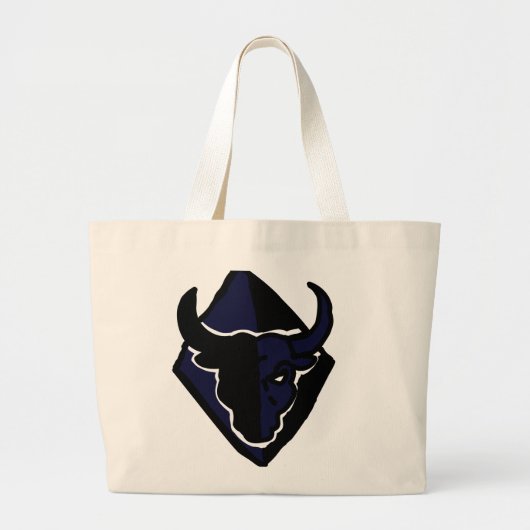 Bull Zodiac Character Tote – Steady Earth Energy ラージトートバッグ (正面)