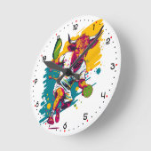 Bullcourt Rampage Pickleball  ラウンド壁時計 (傾斜)