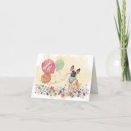 Bulldogとフランスのバルーン サンキューカード