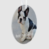 Bulldogパーソナライズされた写真とBulldog名 オーナメント (正面)