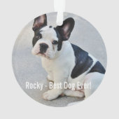 Bulldogパーソナライズされた写真とBulldog名 オーナメント (裏面)